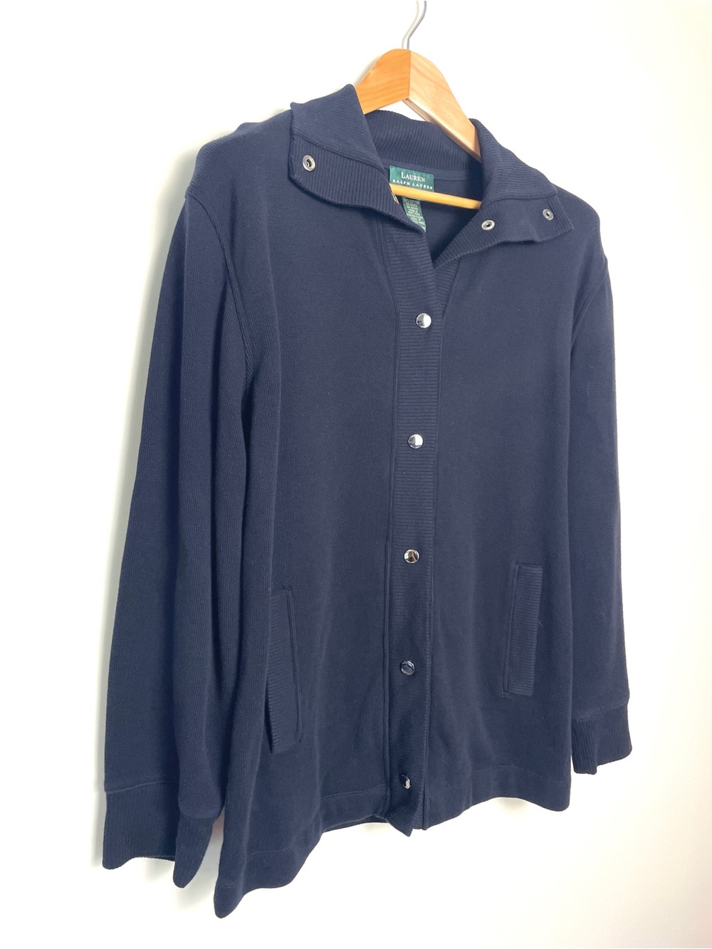 Vintage Ralph Lauren Navy Snap-Front Cardigan Jacket